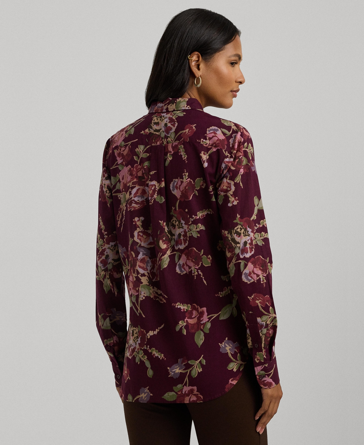 Lauren Ralph Lauren Women's Classic-Fit Floral Cotton Voile Shirt, Regular & Petite
