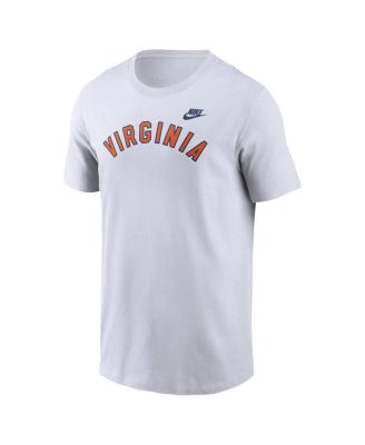 Men's White Virginia Cavaliers Vintage Arch Block Wordmark Core T-Shirt