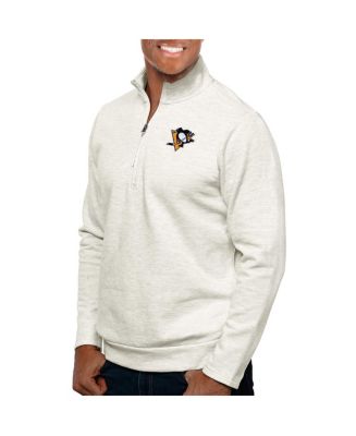 Antigua Men's Oatmeal Pittsburgh Penguins Gambit Quarter-Zip