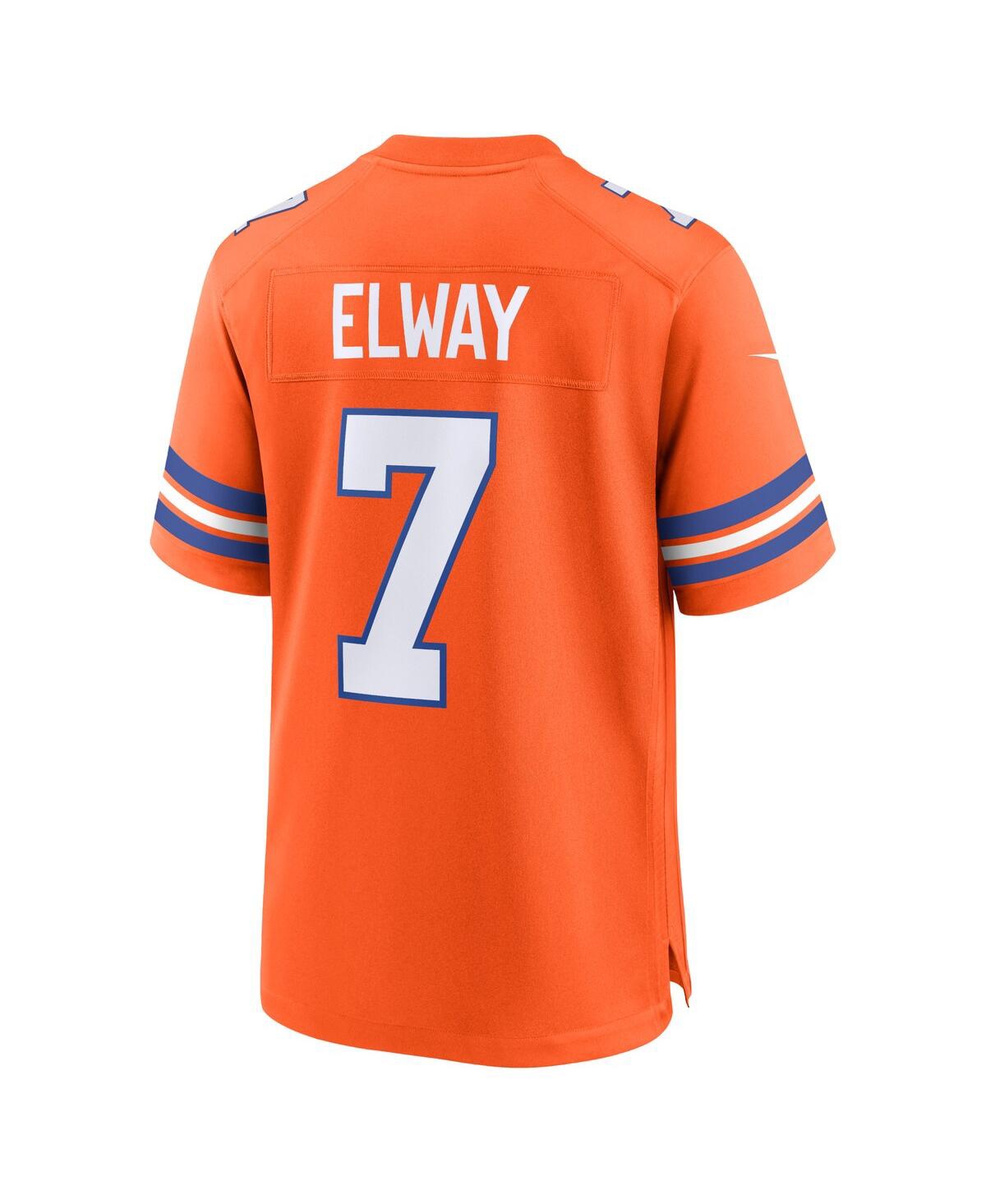 Nike Men's John ElwayDenver Broncos Mile High Collection 1977 Throwback Retired Player Game Jersey - Orange