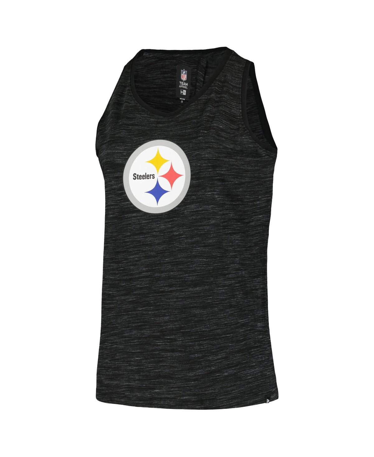 NEW ERA WOMEN'S BLACK PITTSBURGH STEELERS PLUS SIZE SPACE DYE ACTIVE TANK TOP 