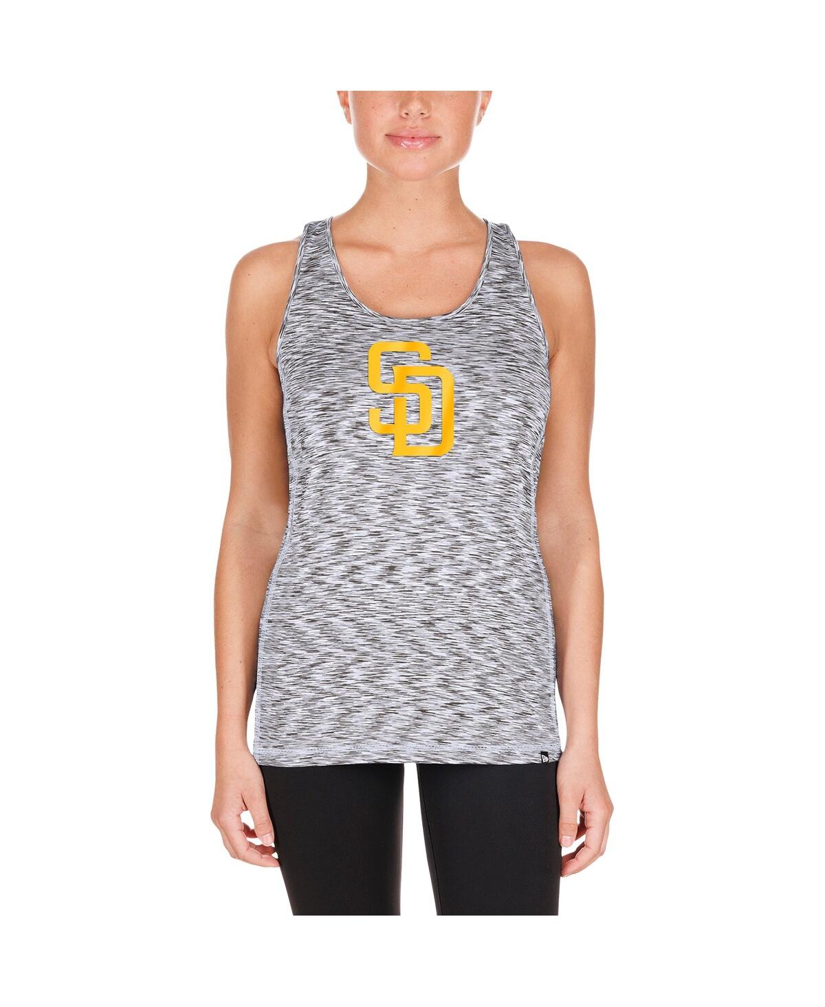 NEW ERA WOMEN'S GRAY SAN DIEGO PADRES SPACE DYE KEYHOLE BACK TANK TOP 
