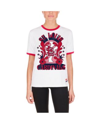 Women's White St. Louis Cardinals Oversized Ringer T-Shirt