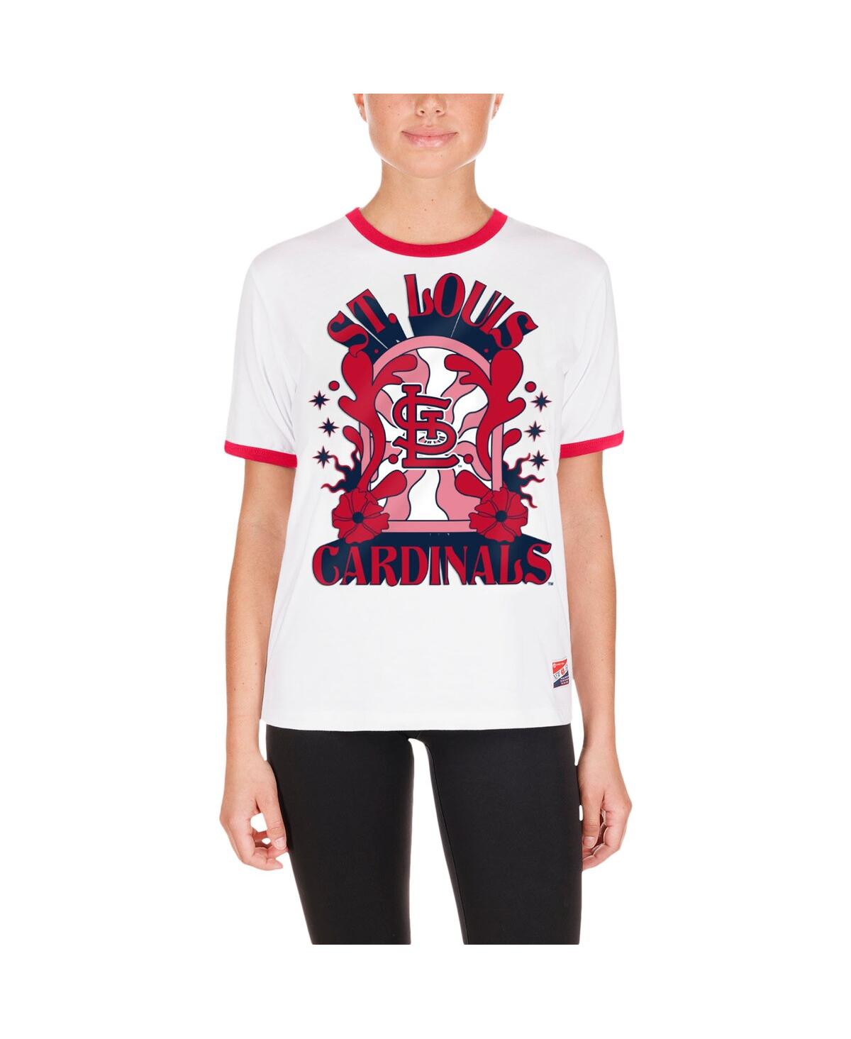 NEW ERA WOMEN'S WHITE ST. LOUIS CARDINALS OVERSIZED RINGER T-SHIRT 