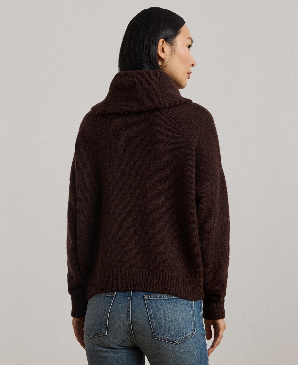 Lauren Ralph Lauren Women's Aran-Knit Wool-Blend Turtleneck Sweater