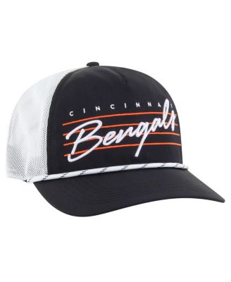 Men's Black/White Cincinnati Bengals Downburst Relaxed Hitch Trucker Adjustable Hat