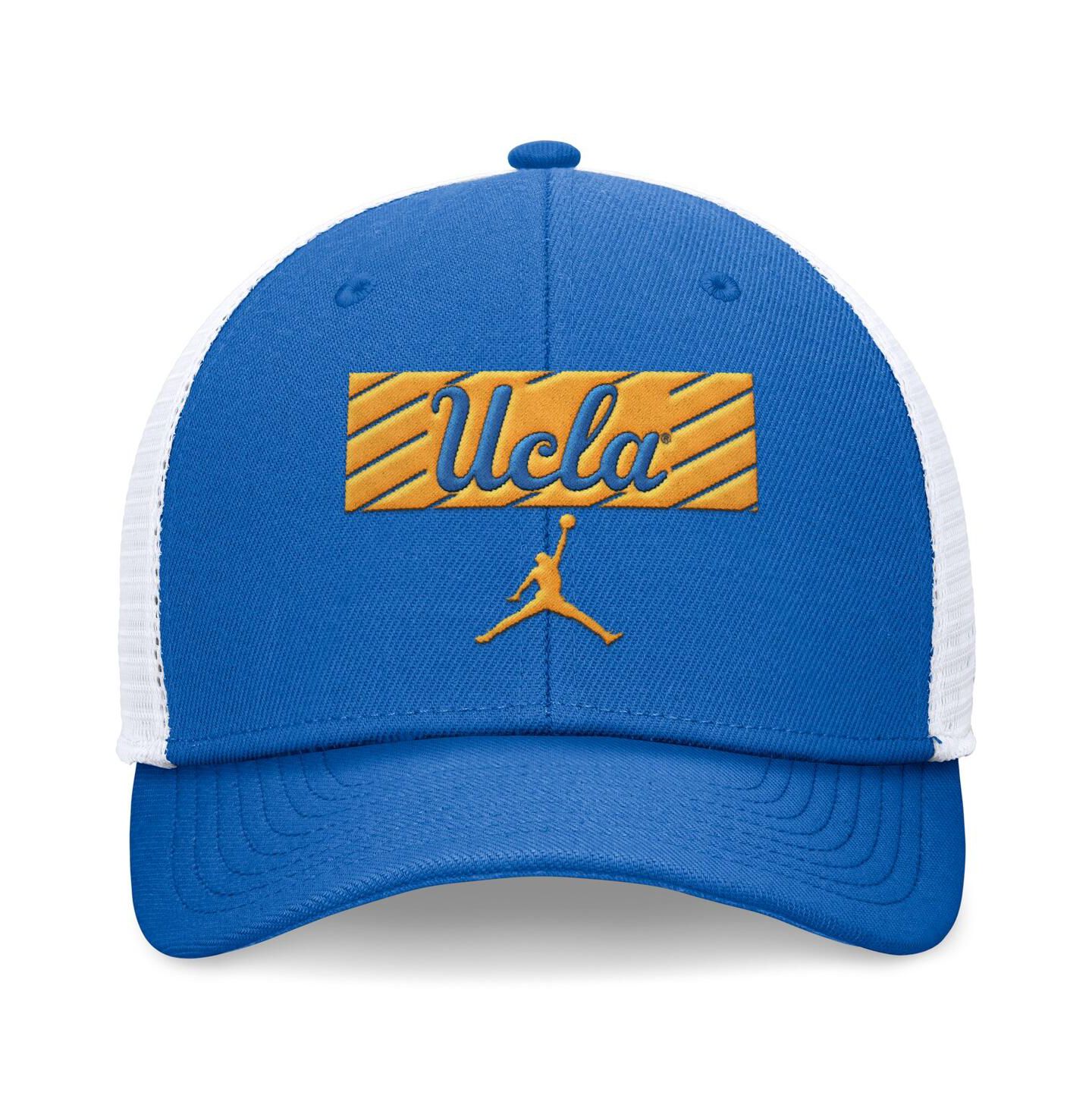 Мужская кепка Jordan Blue/White Ucla Bruins 2024 Sideline Trucker Adjustable Hat — фото 2
