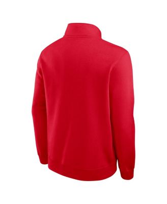 Men's Scarlet Ohio State Buckeyes Primetime Club Half-Zip Sweatshirt