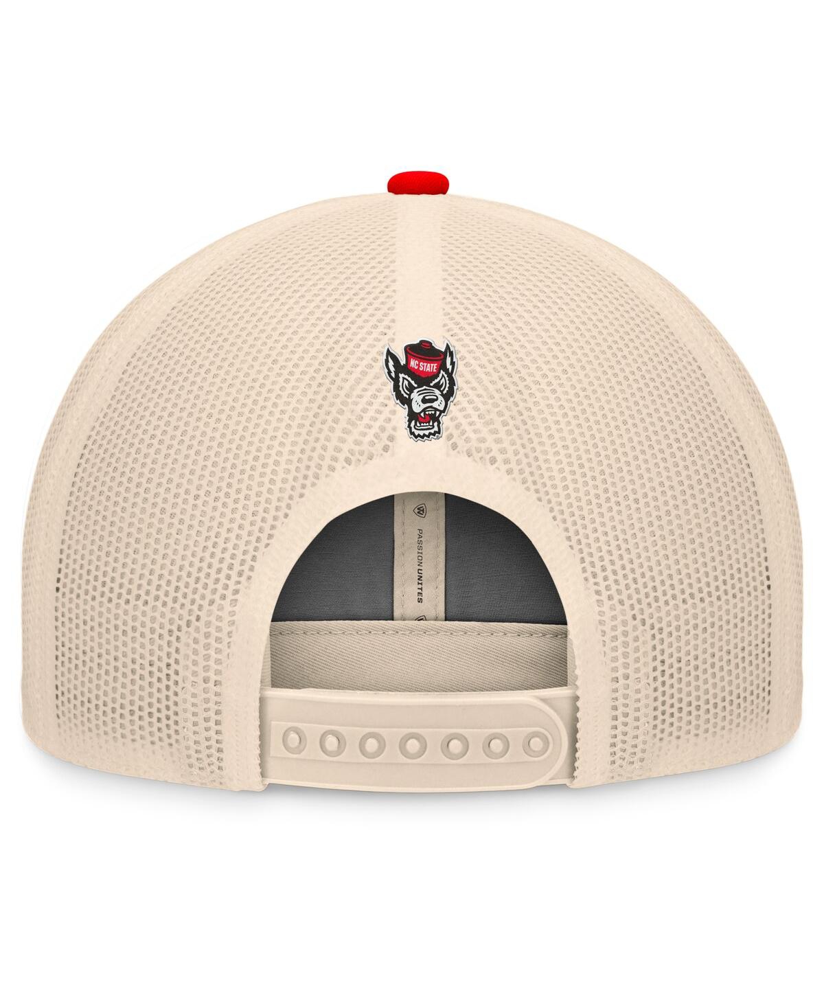 Top Of The World Men's Red/natural Nc State Wolfpack Bennett Trucker Adjustable Hat In Red,natural