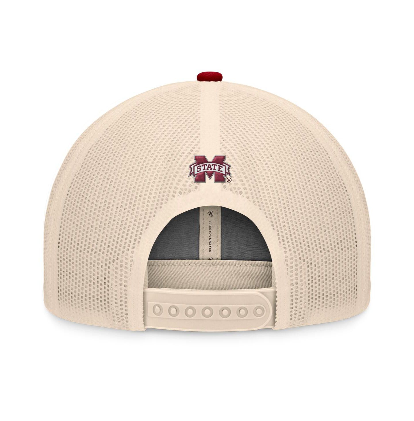 Мужская кепка Top of the World Maroon/Natural Mississippi State Bulldogs Bennett Trucker Adjustable Hat — фото 3
