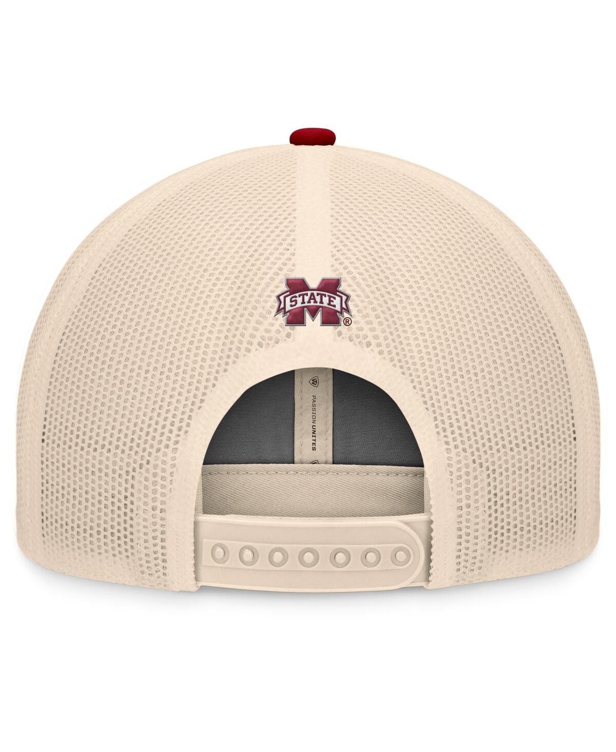 Top Of The World Men's Maroon/natural Mississippi State Bulldogs Bennett Trucker Adjustable Hat In Maroon,natural