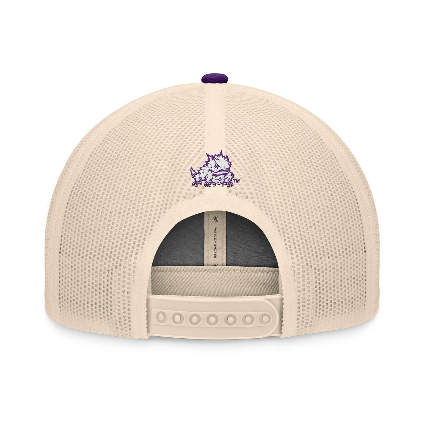 Мужская кепка Top of the World Purple/Natural TCU Horned Frogs Bennett Trucker Adjustable Hat — фото 4