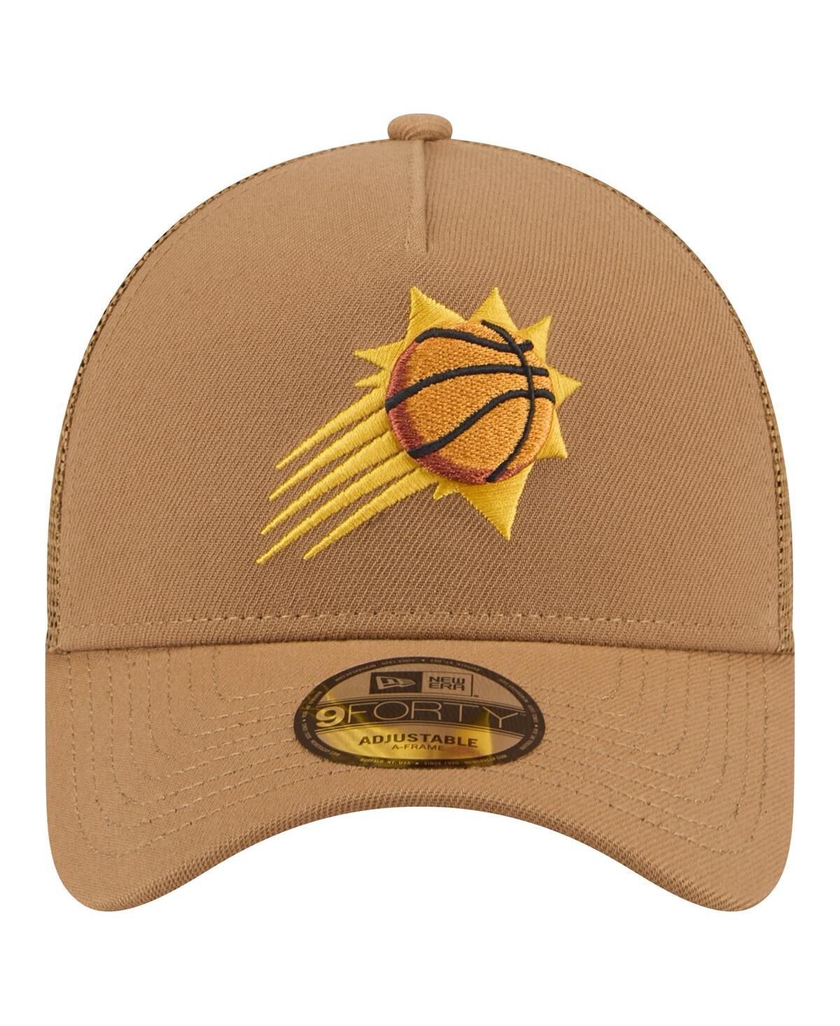 New Era Men'sPhoenix Suns 9FORTY A-Frame Trucker Adjustable Hat - Tan