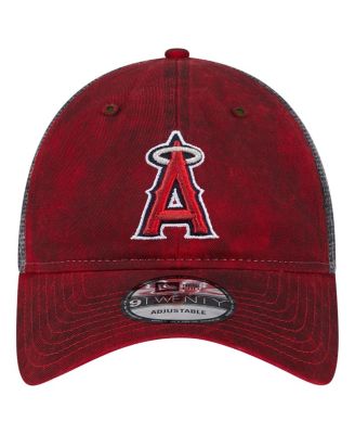 Men's Red Los Angeles Angels Team Slick Trucker 9TWENTY Adjustable Hat