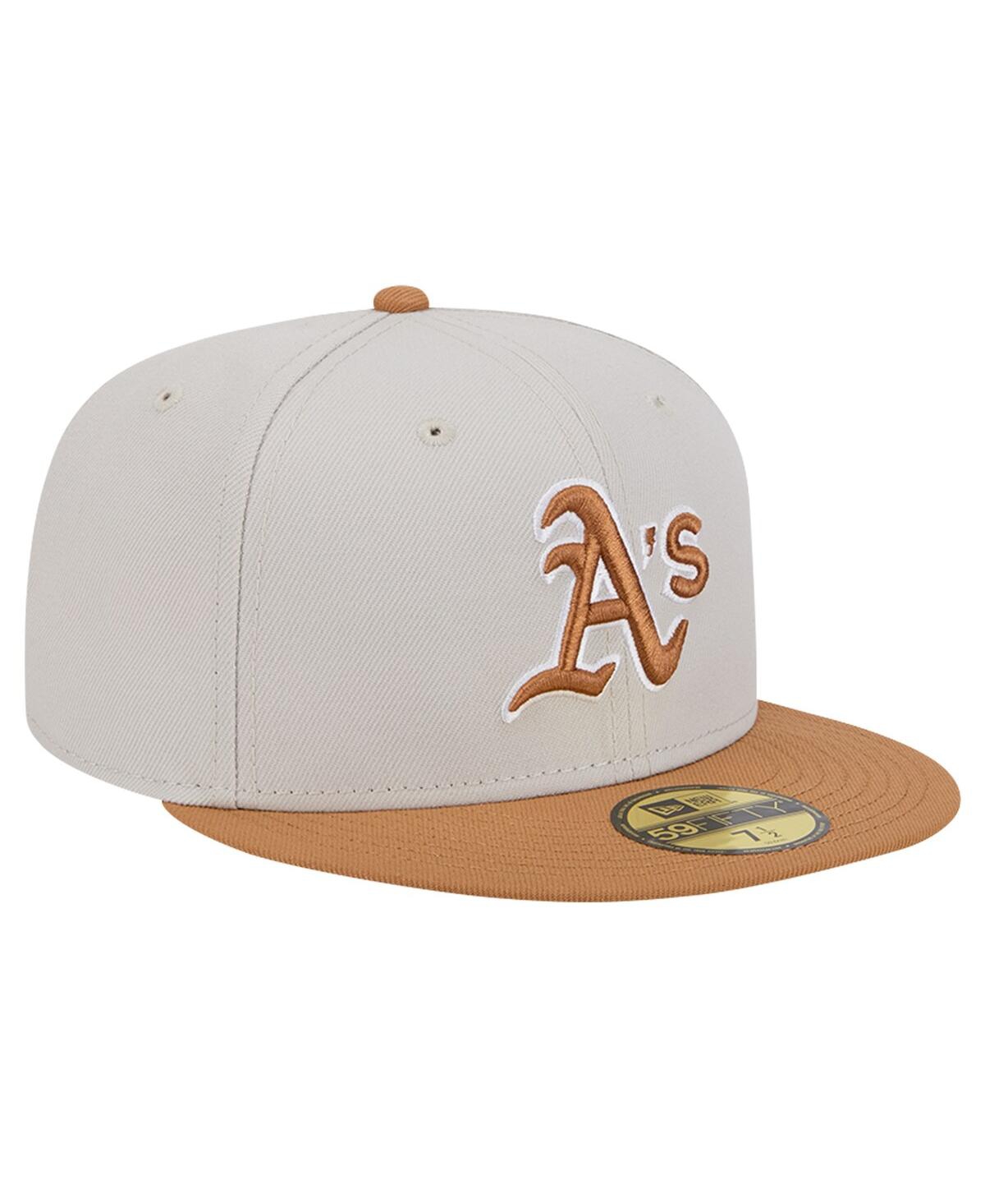 New Era Men'sBrown Oakland Athletics Two-Tone Color Pack 59FIFTY Fitted Hat - Khaki, Brown