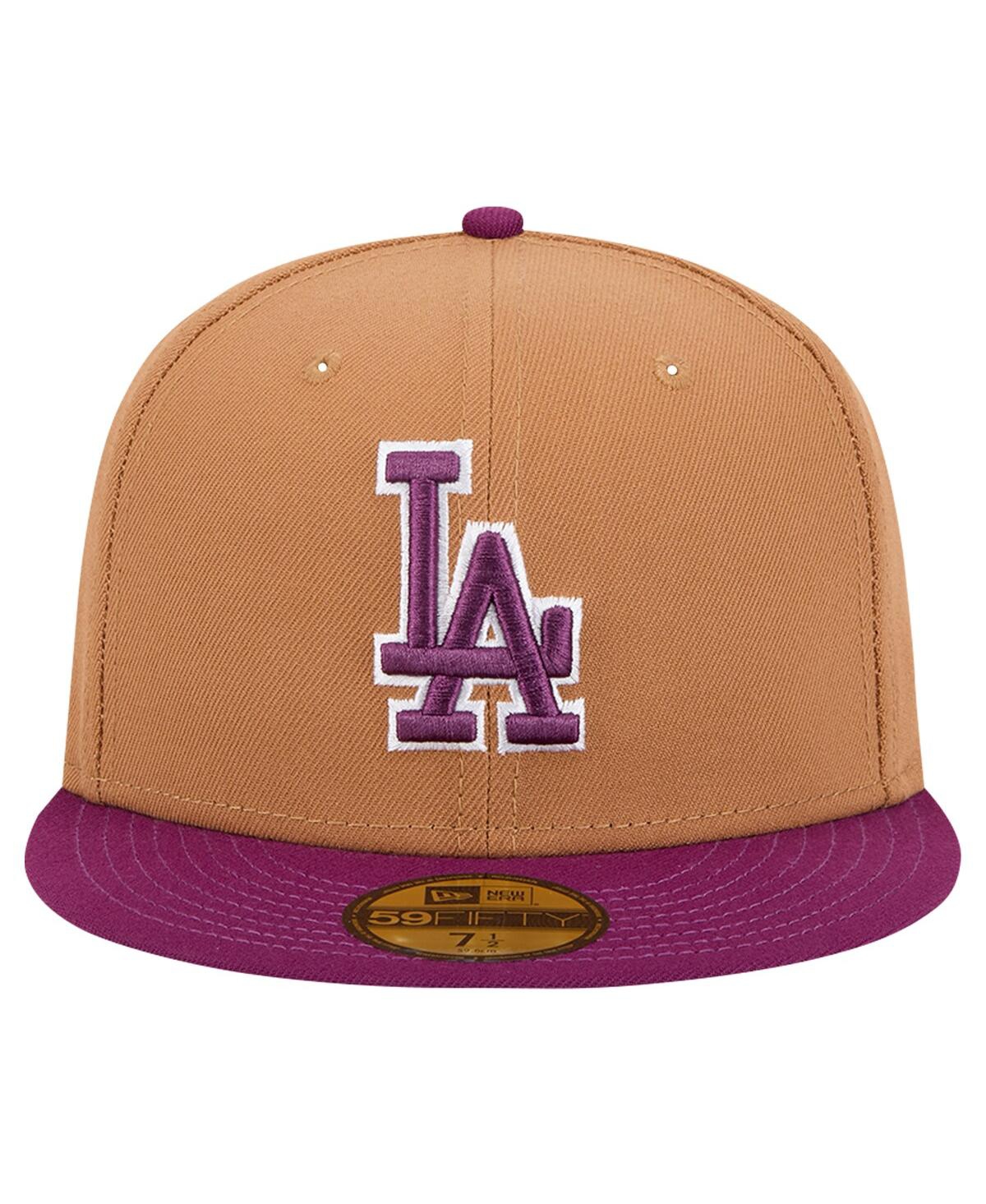 New Era Men's Brown/purple Los Angeles Dodgers Two-tone Color Pack 59fifty Fitted Hat In Brown,purple