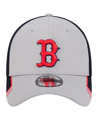 Men's Gray/Black Boston Red Sox Visor Trim 39THIRTY Flex Hat