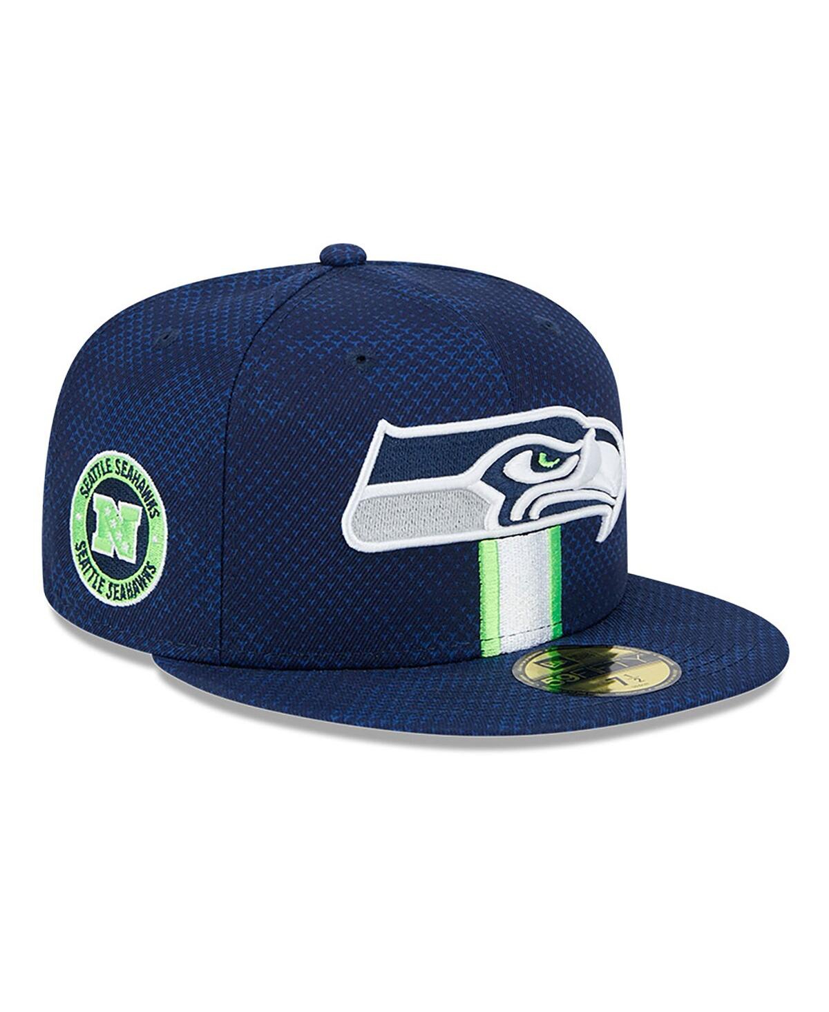 New Era Men's College Navy Seattle Seahawks 2024 Sideline 59fifty Fitted Hat