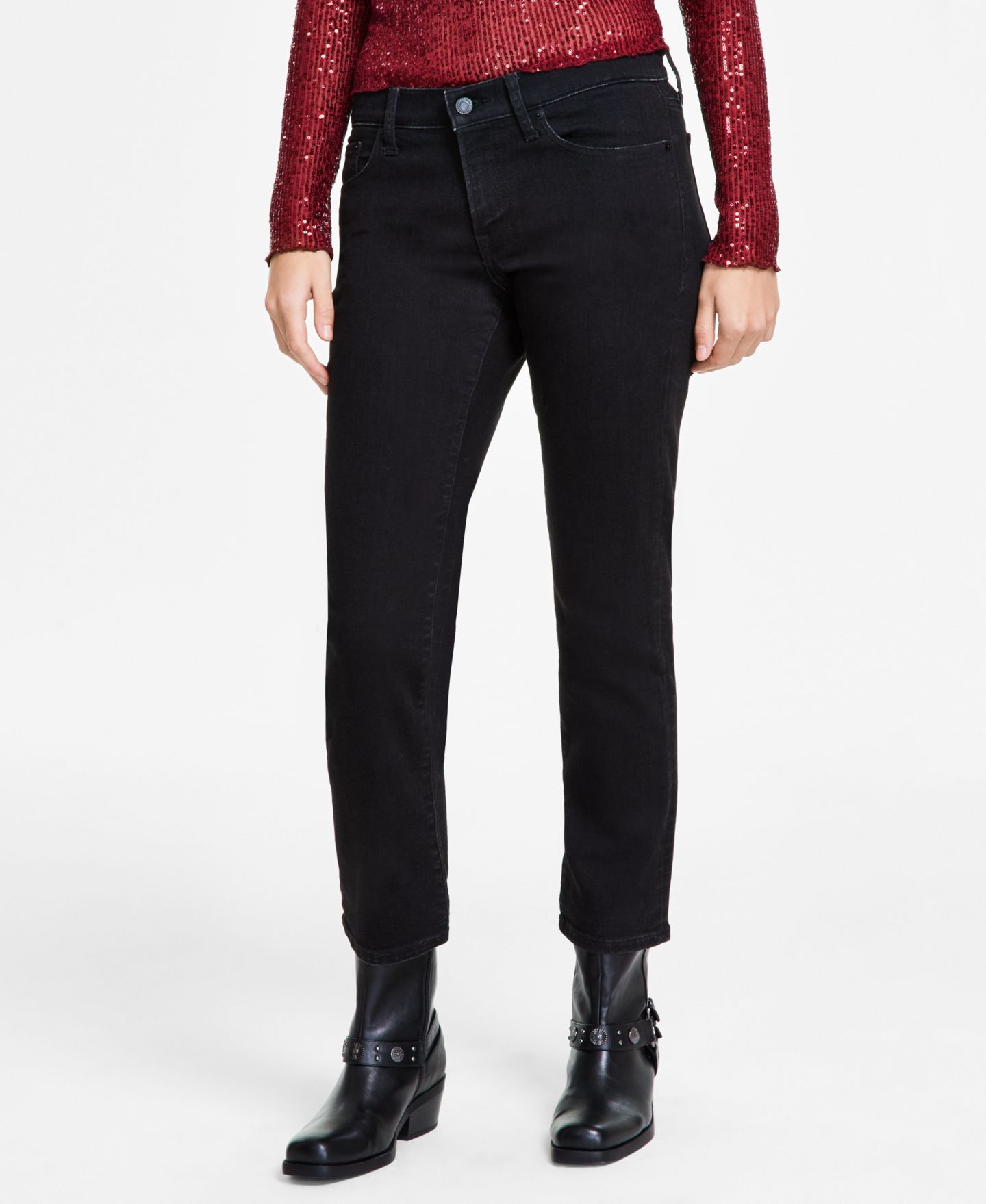 Женские джинсы Lucky Brand Sweet Straight Leg, цвет: Чёрный — фото 2