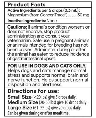 Pet Calming Drops - Cat & Dog Supplement Drops for Relaxation Support - Pet Health Supplies with Magnesium from ConcenTrace - Puppy & Kitten Essentials - 1 fl oz