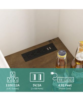 Farmhouse Bar Cabinet with Sliding Barn Door, Ample Storage