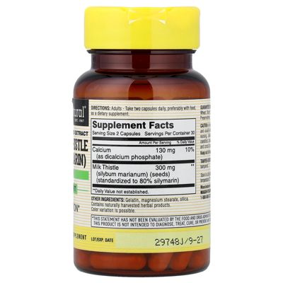 Milk Thistle (Silymarin)  Standardized Extract  -  60 Capsules