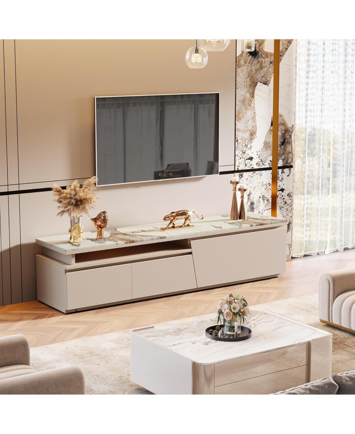 Tribesigns Extendable Tv Stand for TVs Up to 100
