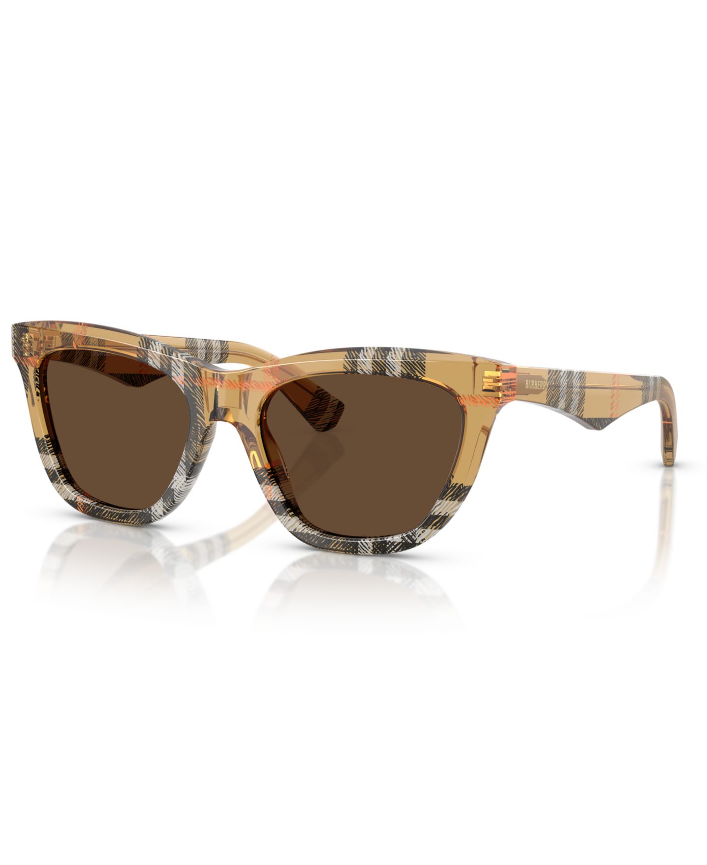 Женские солнцезащитные очки Burberry Sunglasses BE4435, цвет: Клетчатый песочный — фото 1