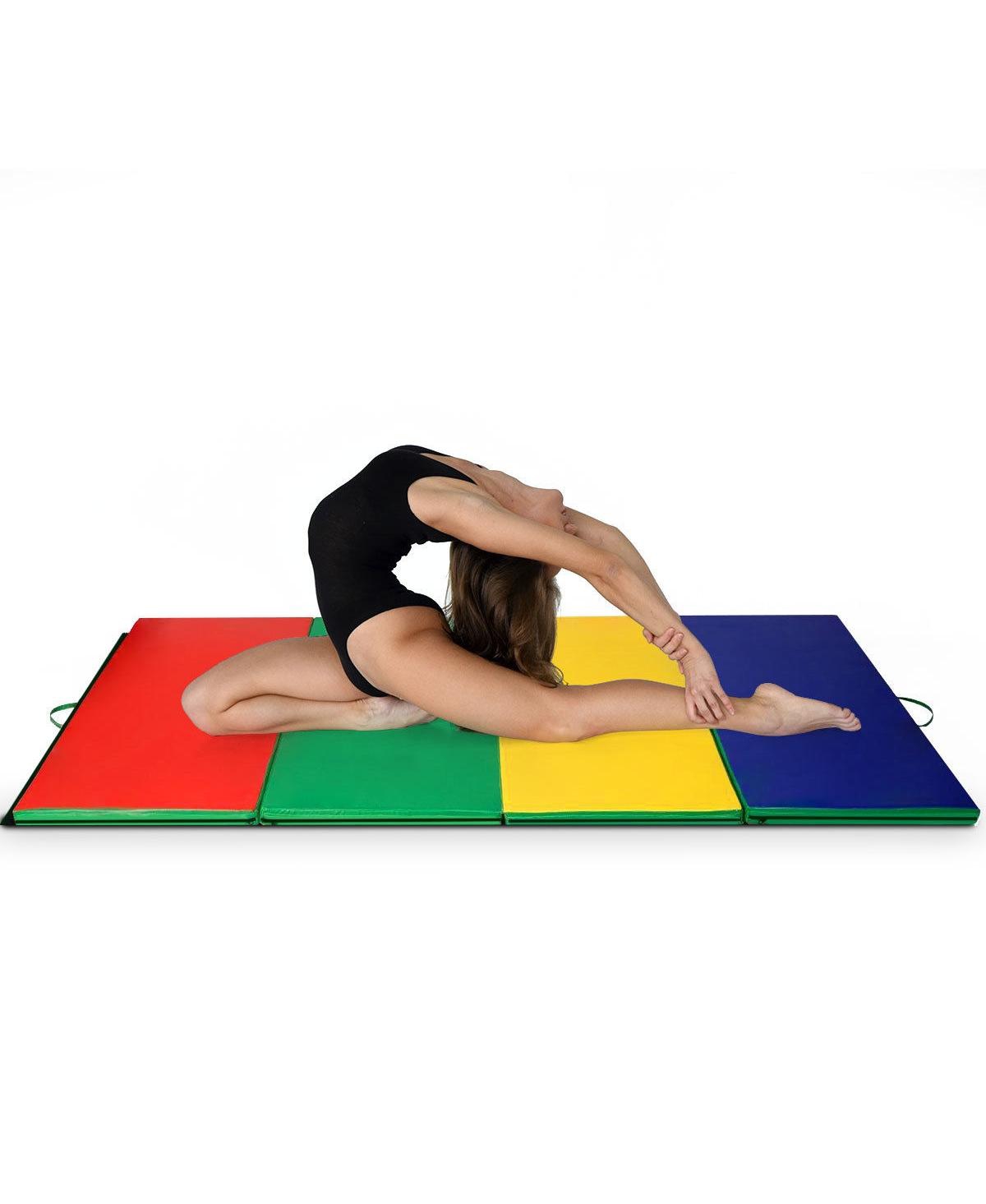 Skonyon 4 Feet x 10 Feet Thick Folding Panel Gymnastics Mat-Color