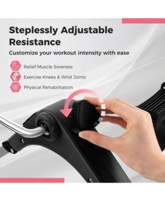 Under Desk Exercise Bike Pedal Exerciser with LCD Display for Legs and Arms Workout-Pink