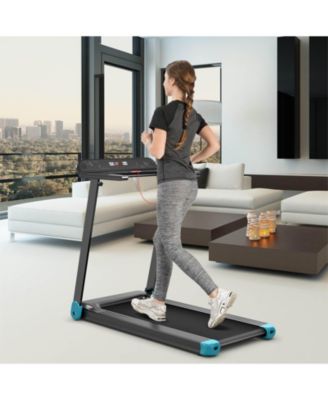 Folding Electric Compact Walking Treadmill with APP Control Speaker-Blue