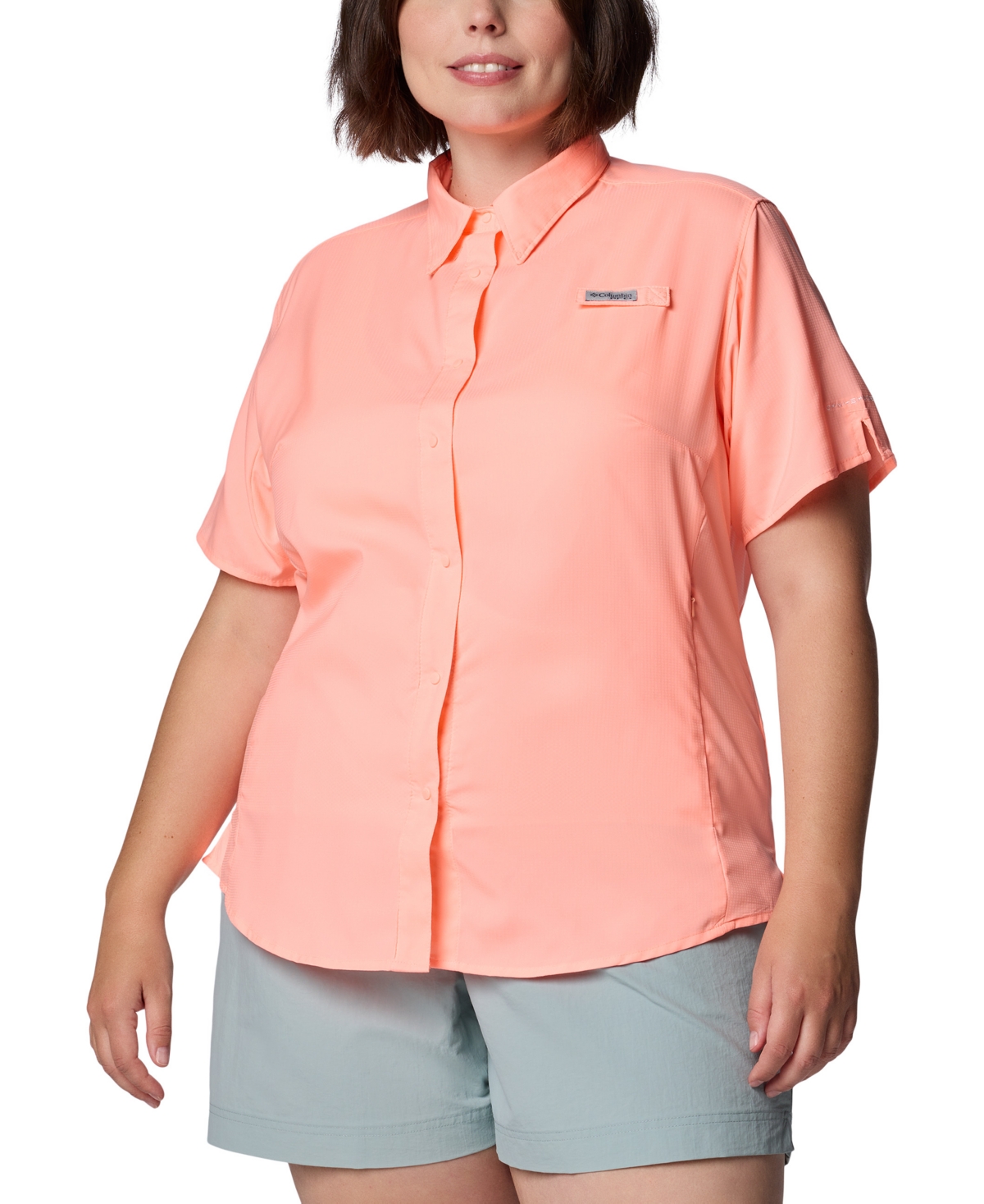 Plus Size Tamiami Ii Short-Sleeve Shirt - White Cap