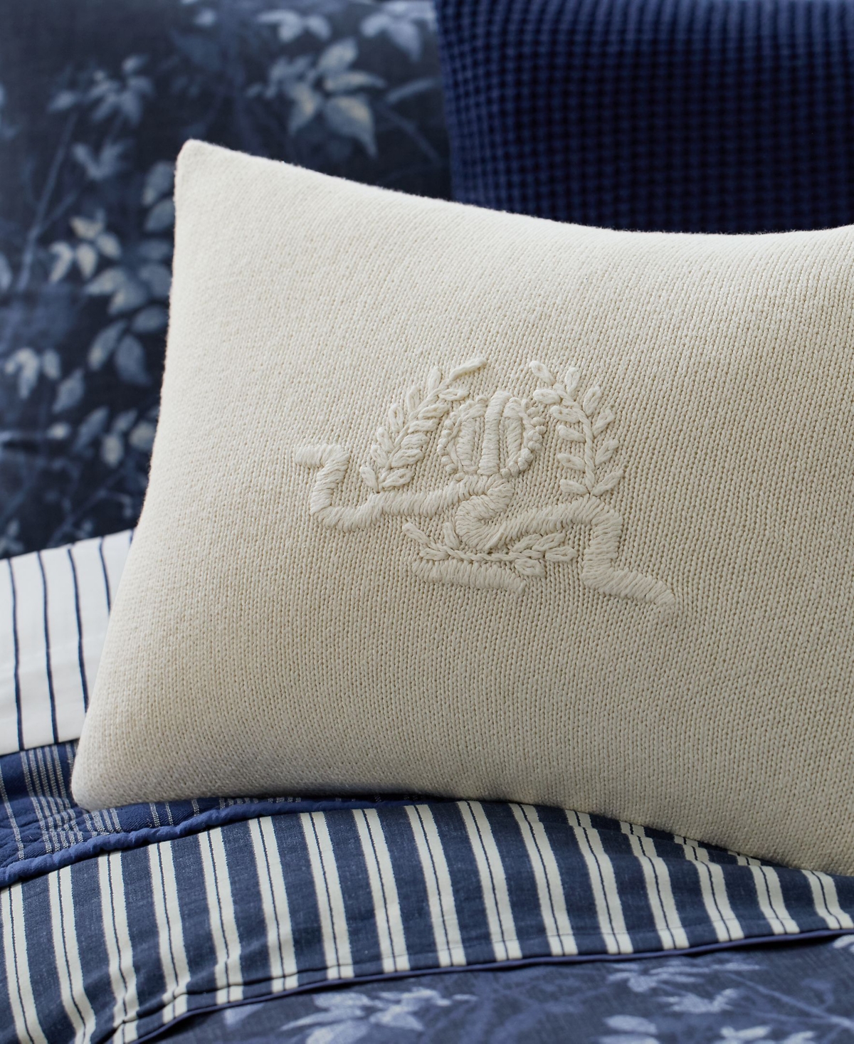 Ralph Lauren Lara Knit Decorative Pillow, 15" X 20" In True Cream