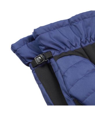 Men's Quilted Pongee Gathered Wrist Water Repellent and Touchscreen Gloves