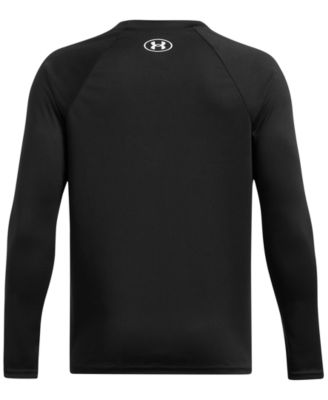Big Boys Under Armour Tech Hybrid Print Fill Long Sleeves T-shirt