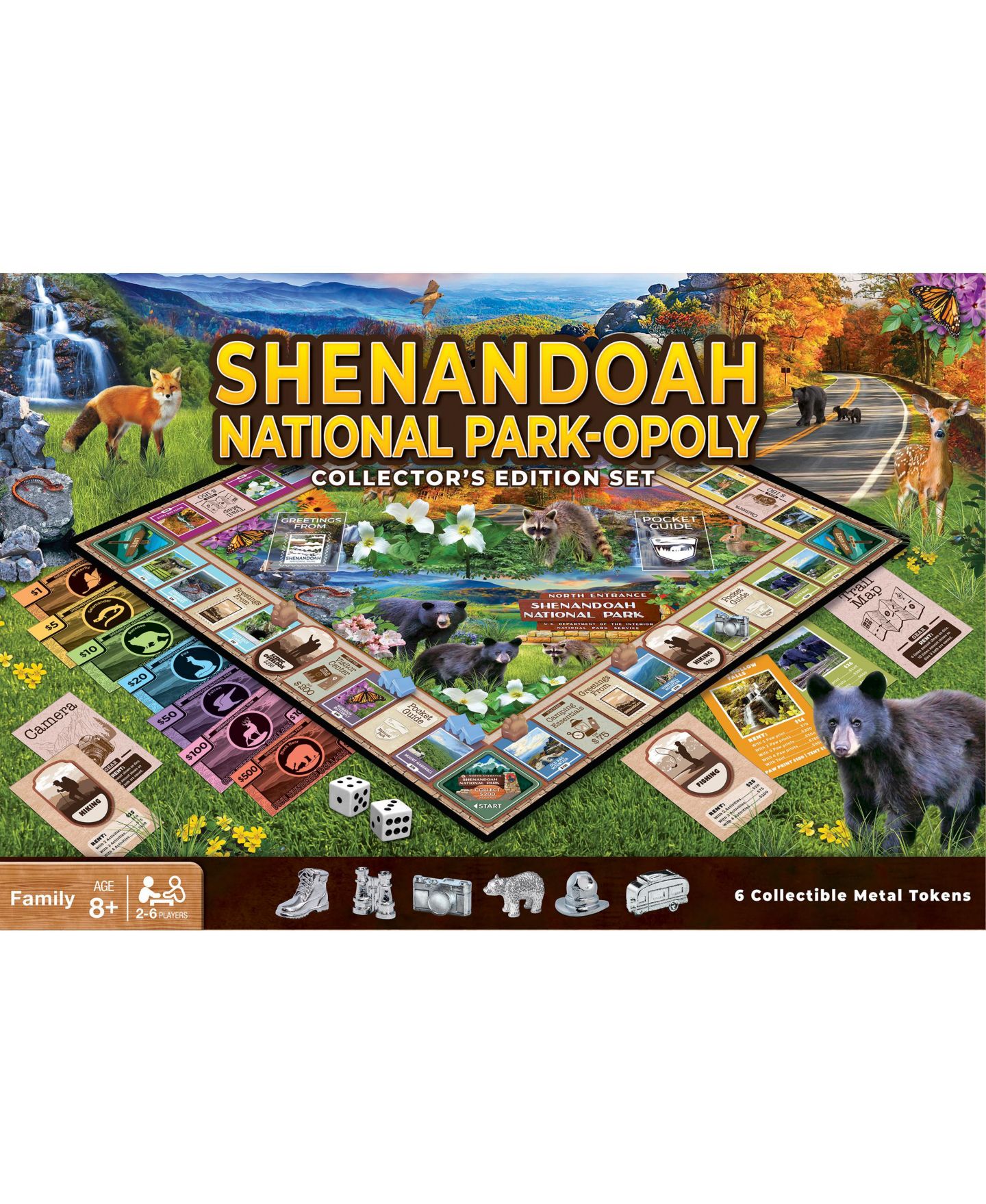 Детская настольная игра MasterPieces Puzzles Shenandoah National Park Opoly Board Game, Ages 8+ — фото 1