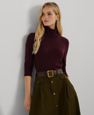 Lauren Ralph Lauren - Women's Silk-Blend Turtleneck Sweater