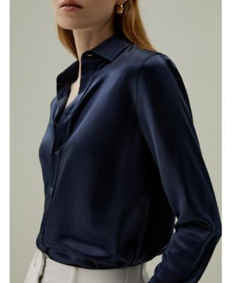 Women's Tailored Button Down Silk Shirt