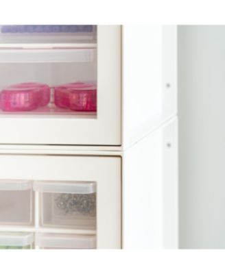 USA 44 Drawer Stackable Storage Cabinet for Hardware Crafts, White Small Brick Organizer Utility Chest, Scrapbook Art Hobby Multiple Compartment