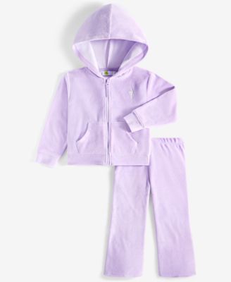 Epic Threads - Toddler Girls Glitter Velour Bolt Hoodie & Pants, 2 Piece Set