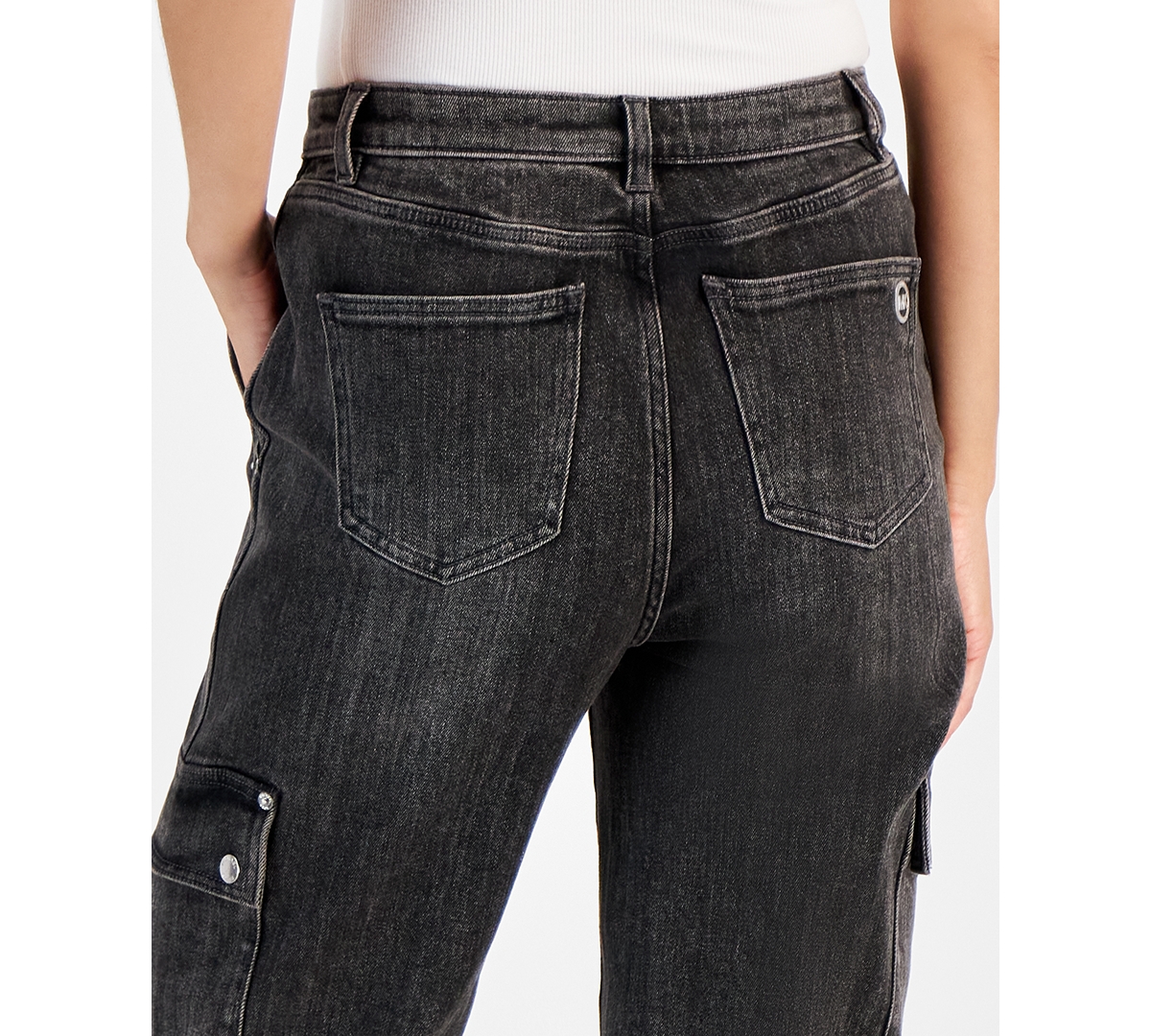 Michael Michael Kors Women's High-Rise Faded Cargo Jeans