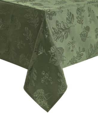 Elegant Woven Leaves Jacquard Damask Tablecloth, 60" x 120"