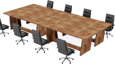 6.5FT Conference Room Table: Large Rectangular Meeting Seminar Table for 6-8 People, Wood Long Training Table with Heavy-Duty Frame, Business Table for Office