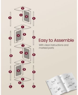 5-Tier BOHO Corner Bookshelf with Polyrattan Sides