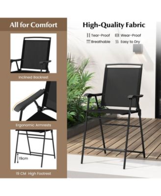 3 PCS Outdoor Bar Stool Set with DPC Tabletop Umbrella Hole & Footrest 2 Chairs