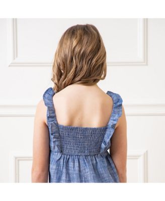 Girls' Sleeveless Ruffle Neck Jumpsuit, Toddler