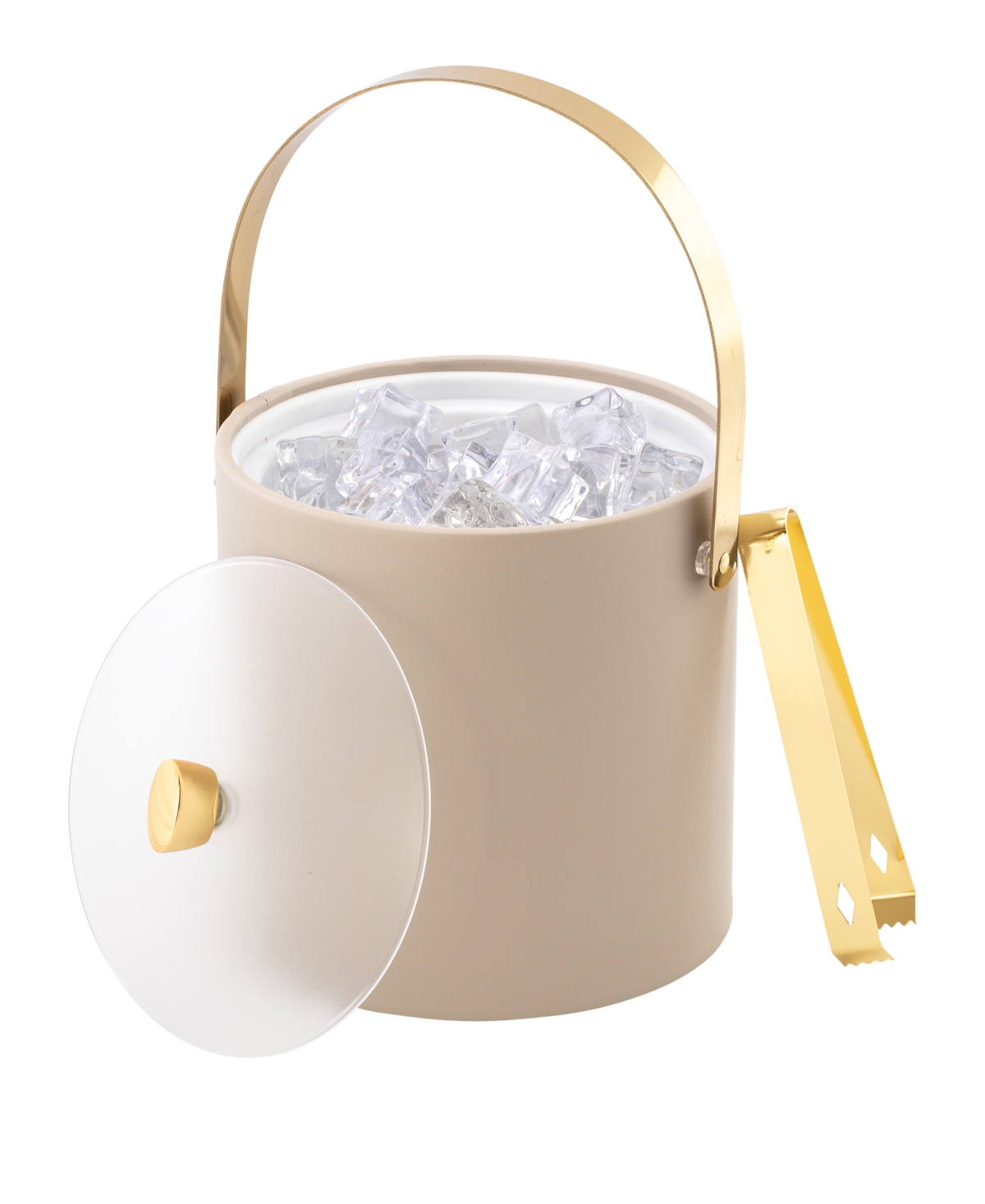Kraftware Arc Ice Bucket And Ice Tong, 3 Quart In Taupe