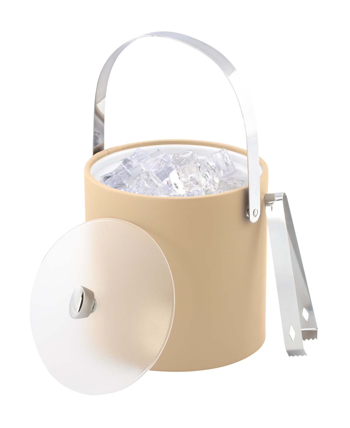 Kraftware Arc Ice Bucket And Ice Tong, 3 Quart In Beige