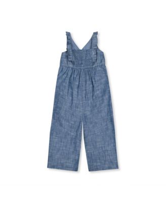 Girls' Sleeveless Ruffle Neck Jumpsuit, Toddler