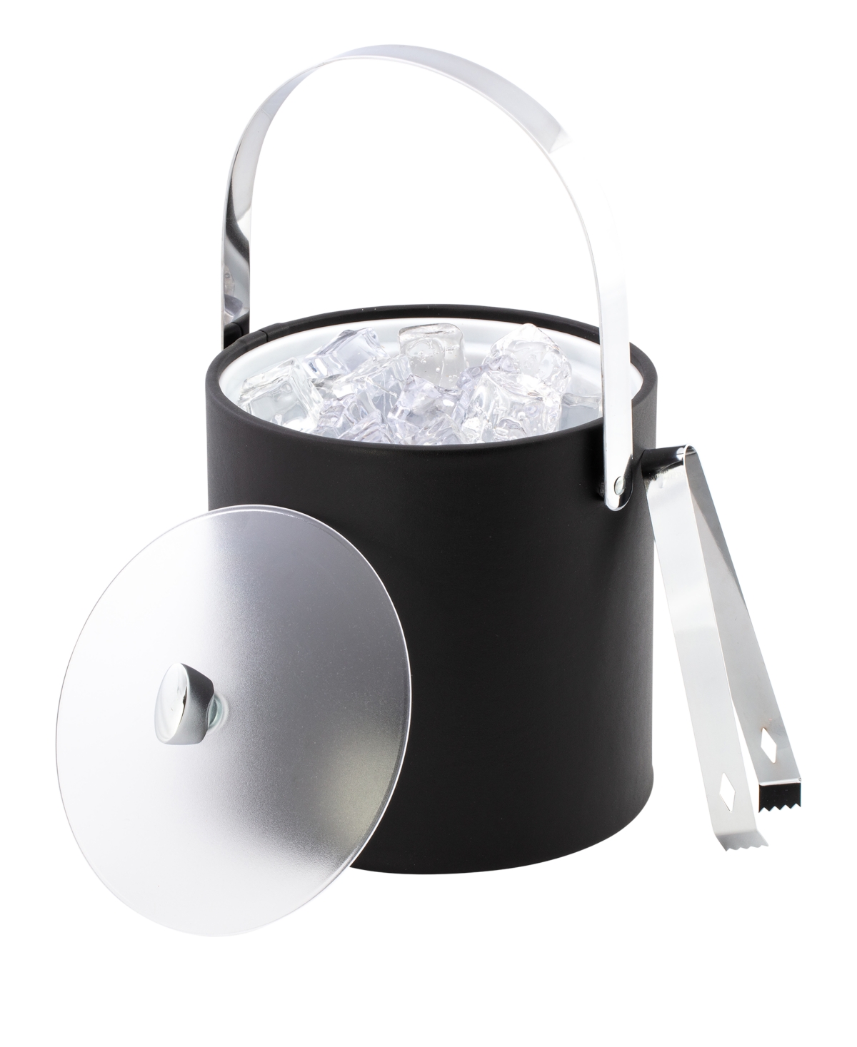 Kraftware Arc Ice Bucket And Ice Tong, 3 Quart In Black